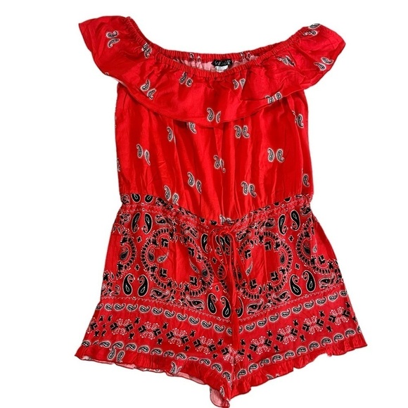 Venus Off Shoulder Romper Tie Front Size Small - Picture 8 of 17